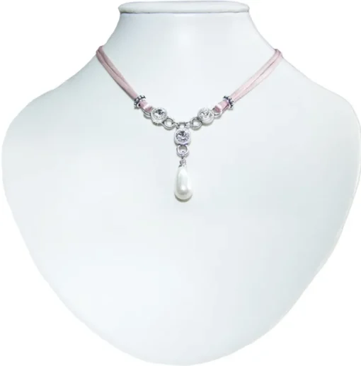 LUISIA® Halskette Cami mit Kristallen von Swarovski® und Perle - Rosa