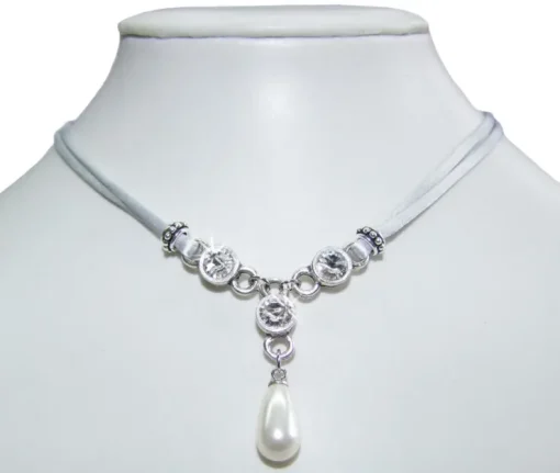 LUISIA® Halskette Cami mit Kristallen von Swarovski® und Perle - Silber