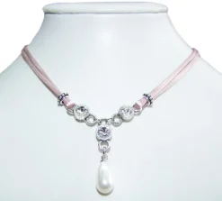 LUISIA® Halskette Cami mit Kristallen von Swarovski® und Perle - Rosa
