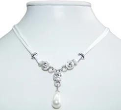 LUISIA® Halskette Cami mit Kristallen von Swarovski® und Perle - Weiß