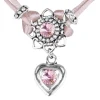 LUISIA® Halskette Chiara mit Herzblüte, Strassherz und Kristallen von Swarovski® - Altrosa