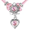 LUISIA® Halskette Chiara mit Herzblüte, Strassherz und Kristallen von Swarovski® - Rosa