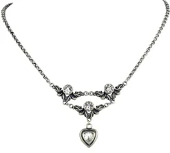 LUISIA® Halskette Isabel mit Herz und Kristallen von Swarovski® - Kristall
