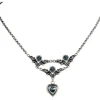 LUISIA® Halskette Isabel mit Herz und Kristallen von Swarovski® - Dunkelblau