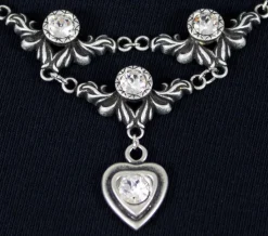 LUISIA® Halskette Isabel mit Herz und Kristallen von Swarovski® - Kristall