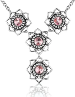 LUISIA Halskette Leandra mit Herzblüten - Rosa
