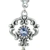 LUISIA® Halskette Malou mit Ornament Anhänger und Kristall von Swarovski® - Hellblau