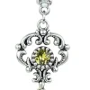 LUISIA® Halskette Malou mit Ornament Anhänger und Kristall von Swarovski® - Dunkelgrün
