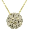 LUISIA® Halskette Mia mit Blüten Kugel - 16 Karat vergoldet Sand