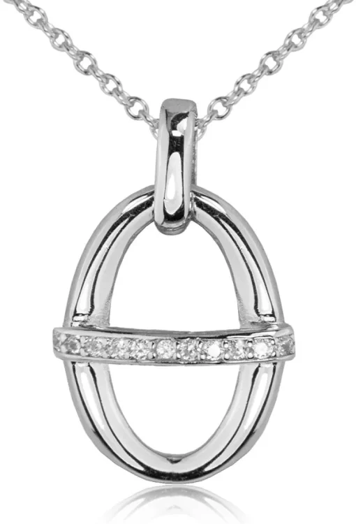 LUISIA® Halskette mit Anhänger "Oval" 67012 | 925 Silber (60 cm Länge)