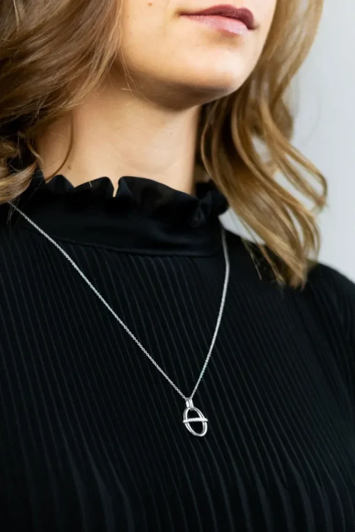 LUISIA® Halskette mit Anhänger "Oval" 67012 | 925 Silber (60 cm Länge)