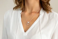 LUISIA® Halskette mit Anhänger "Herz mit Perle" 67115 | 925 Silber (50 cm Länge)