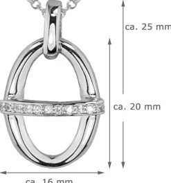 LUISIA® Halskette mit Anhänger "Oval" 67012 | 925 Silber (60 cm Länge)