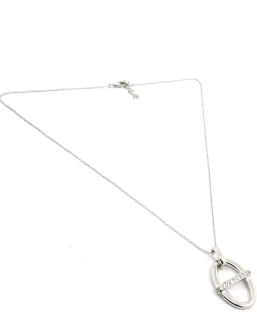 LUISIA® Halskette mit Anhänger "Oval" 67012 | 925 Silber (60 cm Länge)