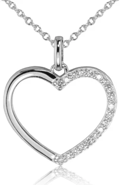 LUISIA® Halskette mit Herz Anhänger 67090 | 925 Silber (45 cm Länge)