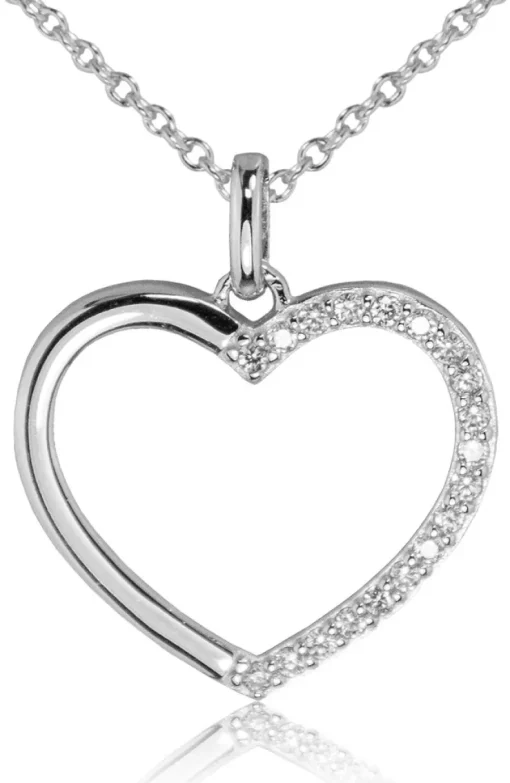 LUISIA® Halskette mit Herz Anhänger 67090 | 925 Silber (45 cm Länge)