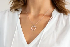 LUISIA® Halskette mit Herz Anhänger 67090 | 925 Silber (45 cm Länge)