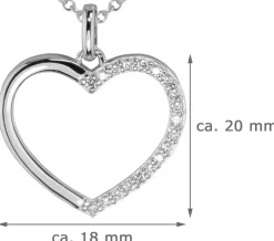 LUISIA® Halskette mit Herz Anhänger 67090 | 925 Silber (45 cm Länge)