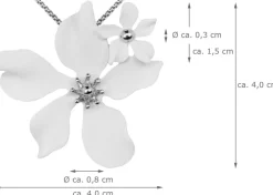 LUISIA® Halskette Nelia mit Blumen - 16 Karat vergoldet Hellblau