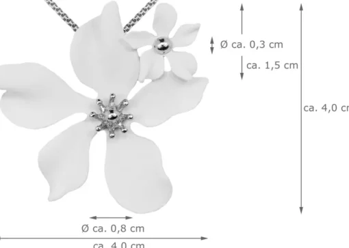 LUISIA® Halskette Nelia mit Blumen - 16 Karat vergoldet Weiß
