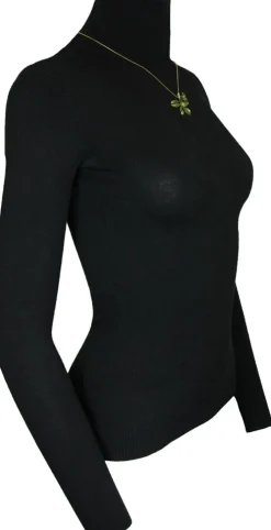 LUISIA® Halskette Nelia mit Blumen - 16 Karat vergoldet Olivgrün