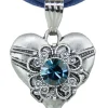LUISIA® Halskette Paula mit Herzanhänger und Kristall von Swarovski® - Ozeanblau