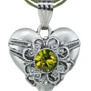 LUISIA® Halskette Paula mit Herzanhänger und Kristall von Swarovski® - Grün