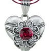 LUISIA® Halskette Paula mit Herzanhänger und Kristall von Swarovski® - Dunkelrot