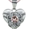 LUISIA® Halskette Paula mit Herzanhänger und Kristall von Swarovski® - Altrosa