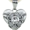 LUISIA® Halskette Paula mit Herzanhänger und Kristall von Swarovski® - Creme