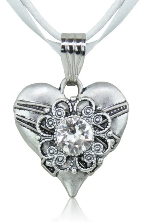LUISIA® Halskette Paula mit Herzanhänger und Kristall von Swarovski® - Silber