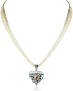 LUISIA® Halskette Paula mit Herzanhänger und Kristall von Swarovski® - Sand