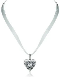 LUISIA® Halskette Paula mit Herzanhänger und Kristall von Swarovski® - Silber