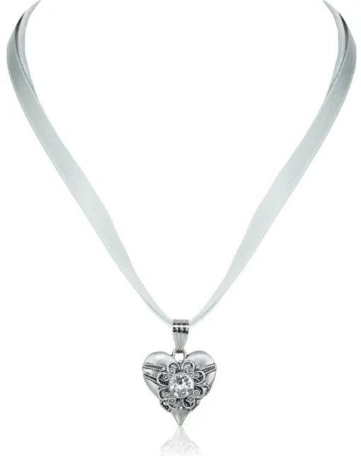 LUISIA® Halskette Paula mit Herzanhänger und Kristall von Swarovski® - Silber