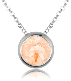 LUISIA® Halskette "Ciri" mit Kristallen von Swarovski® - 11 mm - Silber / Light Peach