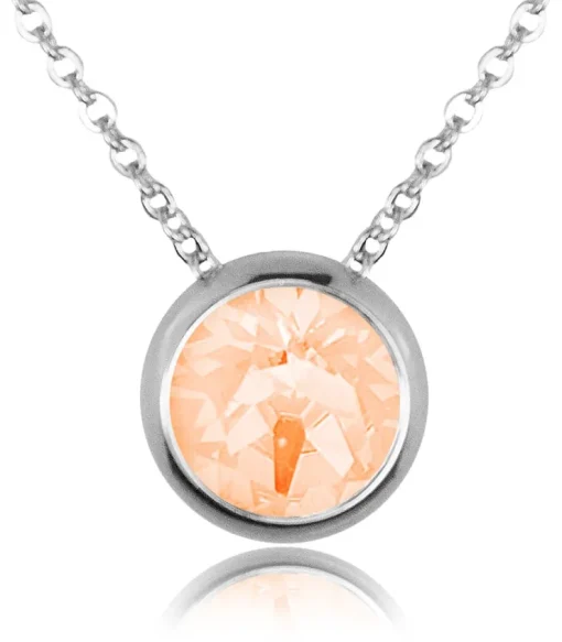 LUISIA® Halskette "Ciri" mit Kristallen von Swarovski® - 11 mm - Silber / Light Peach