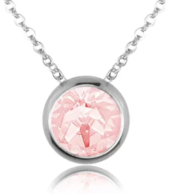 LUISIA® Halskette "Ciri" mit Kristallen von Swarovski® - 11 mm - Silber / Light Rose