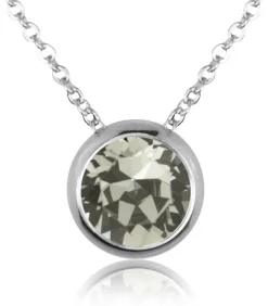 LUISIA® Halskette "Ciri" mit Kristallen von Swarovski® - 11 mm - Silber / Black Diamond