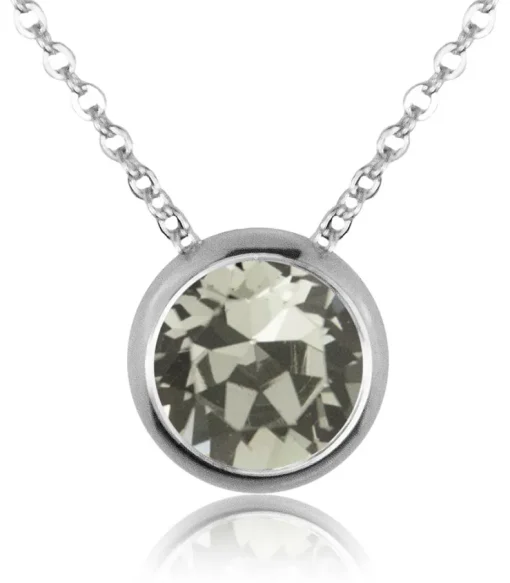 LUISIA® Halskette "Ciri" mit Kristallen von Swarovski® - 11 mm - Silber / Black Diamond