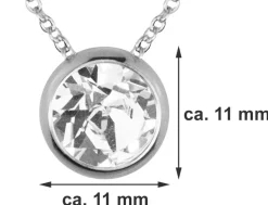 LUISIA® Halskette "Ciri" mit Kristallen von Swarovski® - 11 mm - Silber / Light Peach