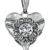 LUISIA® Halskette "Paula" mit Herzanhänger und Kristall von Swarovski® - Altsilber