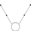 LUISIA® Halskette "Ring mit schwarzen Achat Perlen" 67044 | 925 Silber (Länge 50cm)