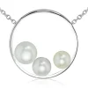 LUISIA® Halskette "Ring mit Perlen" 67029 | 925 Silber (50 cm Länge)