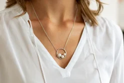 LUISIA® Halskette "Ring mit Perlen" 67029 | 925 Silber (50 cm Länge)