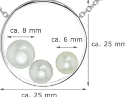 LUISIA® Halskette "Ring mit Perlen" 67029 | 925 Silber (50 cm Länge)