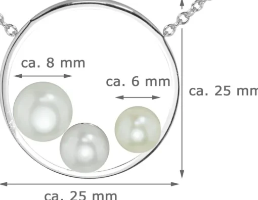 LUISIA® Halskette "Ring mit Perlen" 67029 | 925 Silber (50 cm Länge)
