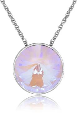 LUISIA® Halskette "Sinja" mit Kristallen von Swarovski® - 14 mm - Silber / Lavender Delite