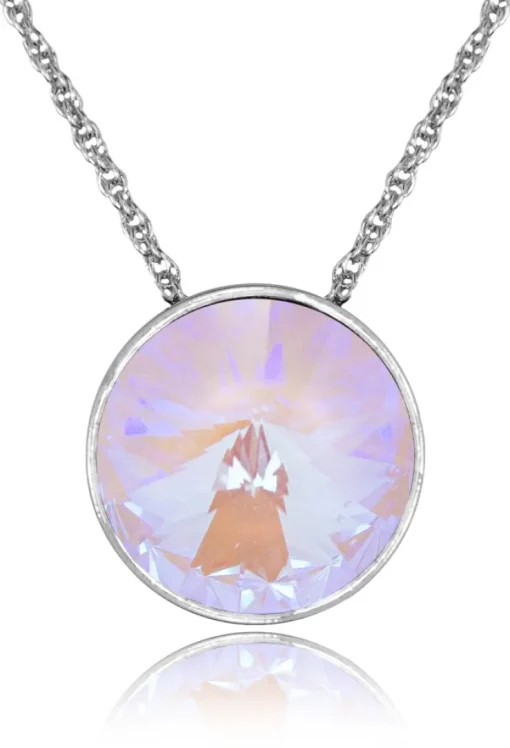 LUISIA® Halskette "Sinja" mit Kristallen von Swarovski® - 14 mm - Silber / Lavender Delite