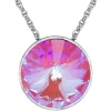 LUISIA® Halskette "Sinja" mit Kristallen von Swarovski® - 14 mm - Silber / Lotus Pink Delite