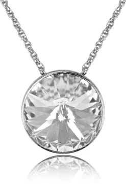 LUISIA® Halskette "Sinja" mit Kristallen von Swarovski® - 14 mm - Silber / Crystal